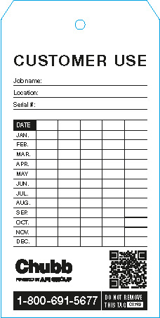 85000-C3769 - FIRE EXT. INSPECTION TAG [ENG]