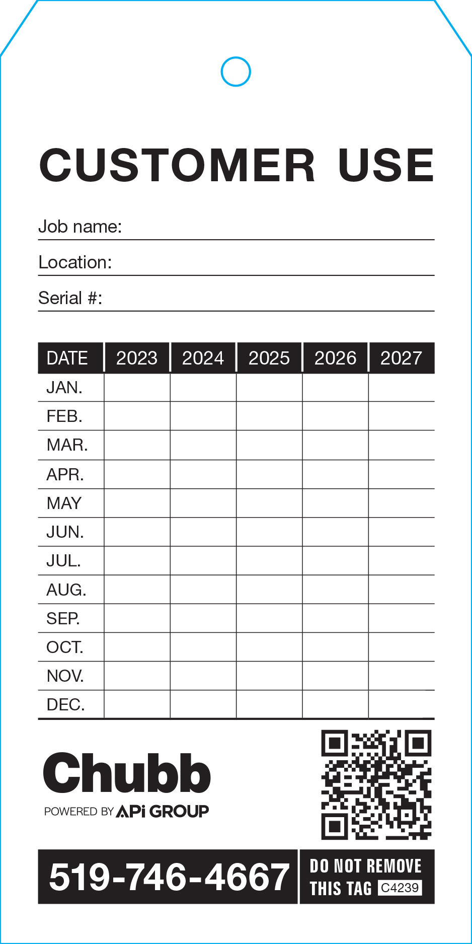 85000-C4239 - FIRE EXT. INSPECTION TAG [ENG]