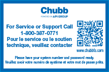 452-4250 - CHUBB SERVICE/SUPPORT LABEL [LG]